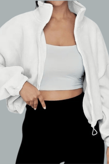  Nimbus – Fleece Cropped Jacket Oversize con Ajuste en Cintura